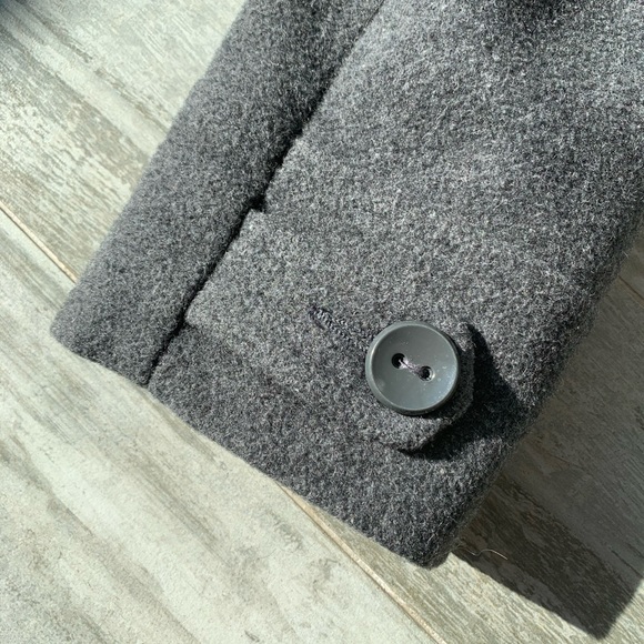 Kenneth Cole Wool Classy Button Down Dress Pea Coat Single Breasted Gray 12 - Picture 13 of 16